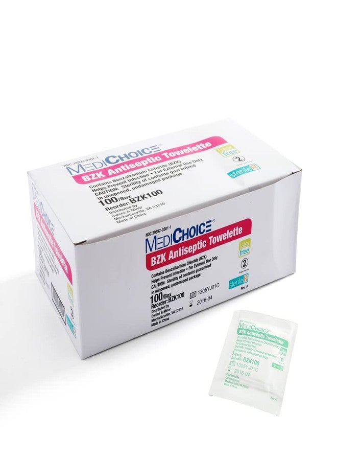 MediChoice BZK Antiseptic Towelettes, Non-Toxic, Sterile, Benzalkonium Chloride, 5x8 Inch, 1314BZK100 (Case of 1000) - Image 3